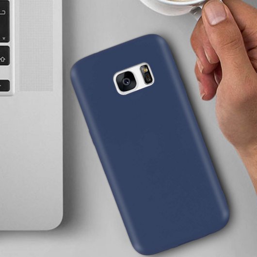 Capa Forcell Soft Touch de Silicone Azul Escuro para Samsung Galaxy S7 Edge