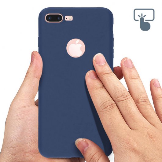 Forcell Soft Touch Funda de Silicona Azul Oscuro para iPhone 7/8 Plus