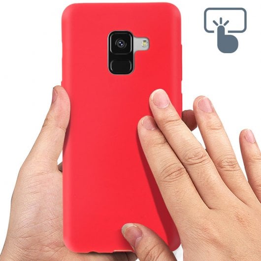 Capa Forcell Soft Touch de Silicone Vermelha para Samsung Galaxy A8