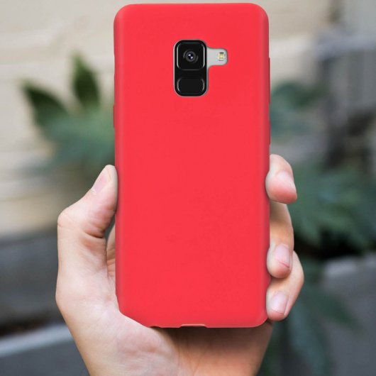 Capa Forcell Soft Touch de Silicone Vermelha para Samsung Galaxy A8
