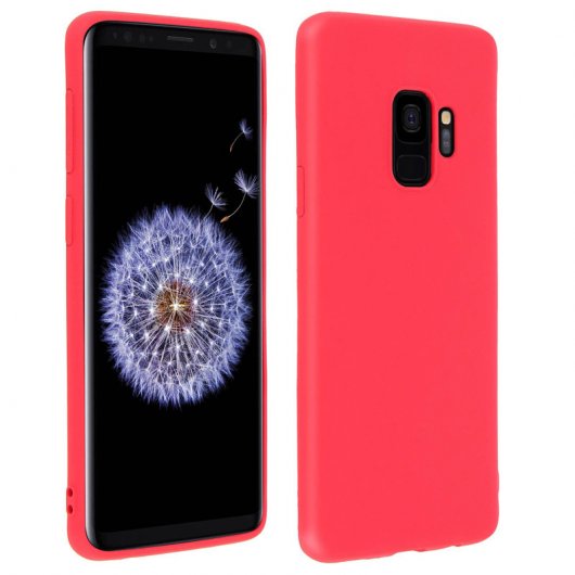 Forcell Soft Touch Funda de Silicona Roja para Samsung Galaxy S9