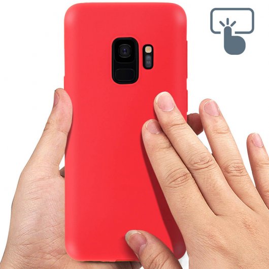 Forcell Soft Touch Funda de Silicona Roja para Samsung Galaxy S9