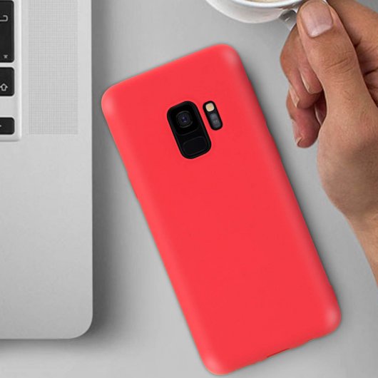Forcell Soft Touch Funda de Silicona Roja para Samsung Galaxy S9