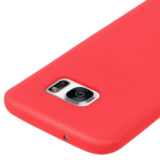Forcell Soft Touch Funda de Silicona Roja para Samsung Galaxy S7 Edge