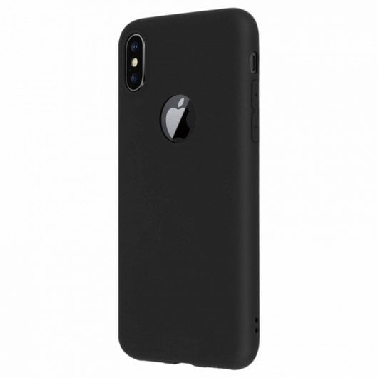 Custodia in silicone nera Soft Touch Forcell per iPhone