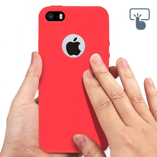 Forcell Soft Touch Funda de Silicona Roja para iPhone 5 / 5S / SE