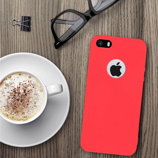 Forcell Soft Touch Funda de Silicona Roja para iPhone 5 / 5S / SE