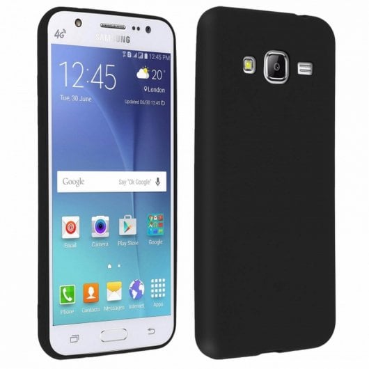 Forcell Soft Touch Funda de Silicona Negra para Samsung Galaxy J3