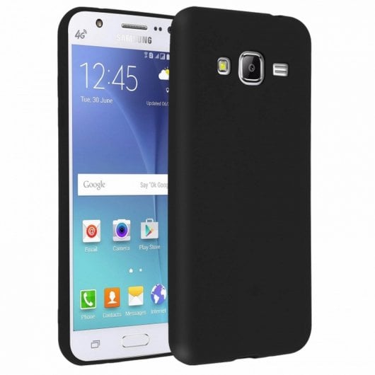 Forcell Soft Touch Funda de Silicona Negra para Samsung Galaxy J3
