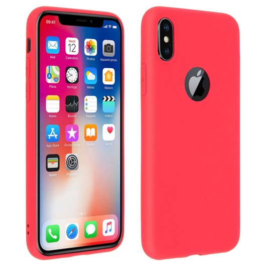 Forcell Soft Touch Funda de Silicona Roja para iPhone X / XS