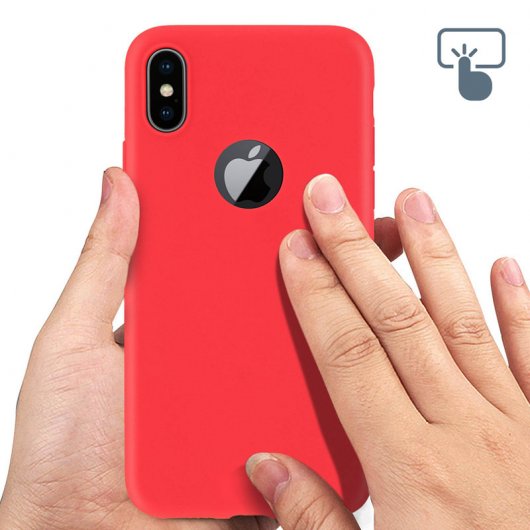 Forcell Soft Touch Funda de Silicona Roja para iPhone X / XS