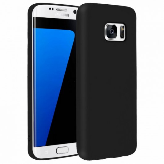 Capa Forcell Soft Touch de Silicone Preta para Samsung Galaxy S7 Edge