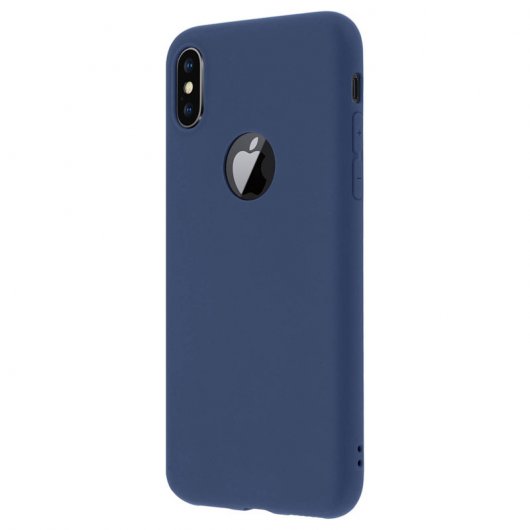 Forcell Soft Touch Funda de Silicona Azul Oscuro para iPhone X / XS