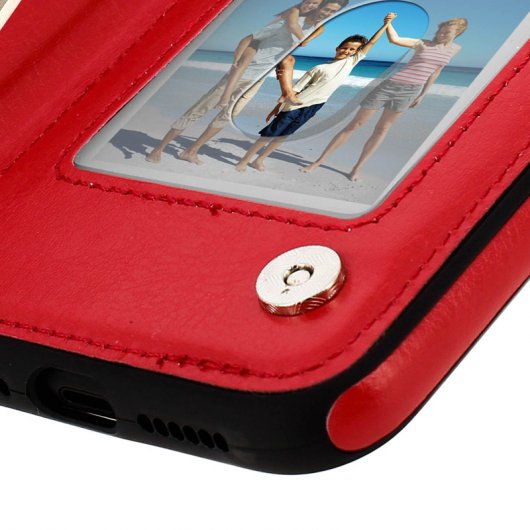 Forcell Wallet Funda Cartera Roja para Apple iPhone XR
