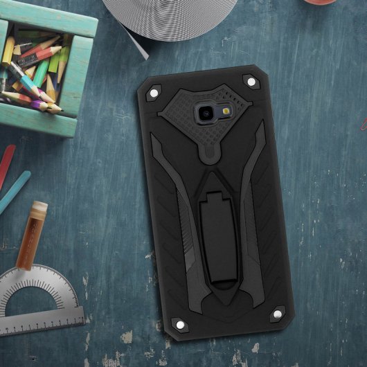 Forcell Phantom Funda Híbrida Negra para Samsung Galaxy J4 Plus