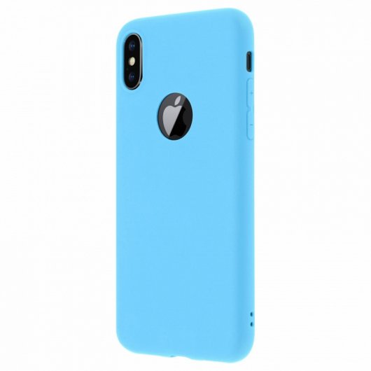 Forcell Soft Touch Funda de Silicona Azul para iPhone X
