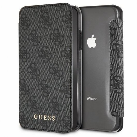 Guess Funda Libro Monograma Negra para iPhone X/XS