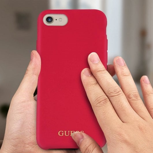 Coque Guess en silicone rouge doux au toucher pour iPhone 7/8