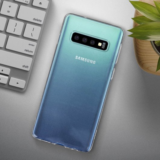 Avizar Funda de Silicona Flexible Transparente para Samsung Galaxy S10