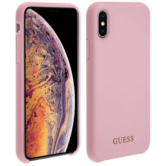 Coque rigide Guess rose pour iPhone XS Max