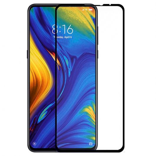 Protector Cristal Templado Negro para Xiaomi Mi Mix 3