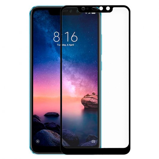 Protetor Vidro Temperado Preto para Xiaomi Redmi Note 6 Pro