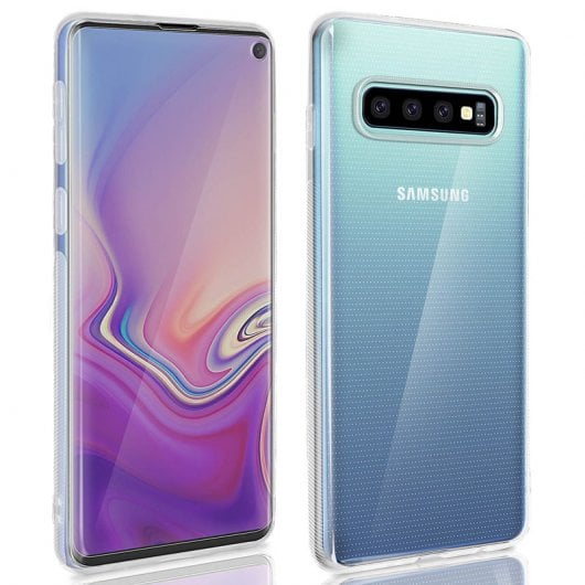 Custodia in silicone trasparente Avizar + protezione flessibile in lattice per Samsung Galaxy S10