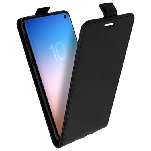 Avizar Funda Billetera con Tapa Vertical Negra para Samsung Galaxy S10
