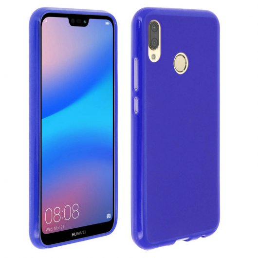 Capa Avizar de Silicone Flexível Azul para Huawei P20 Lite