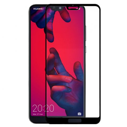 Protector Cristal Templado Negro para Huawei P20 Pro