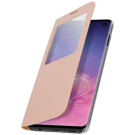 Avizar Capa Livro com Janela Dourada para Samsung Galaxy S10