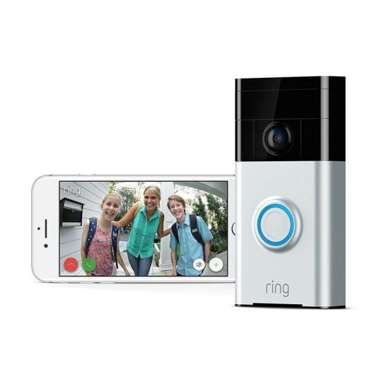 Kit de sonnette Ring Video Doorbell Nickel Vue HD Vision nocturne Wi-Fi 2.4 GHz