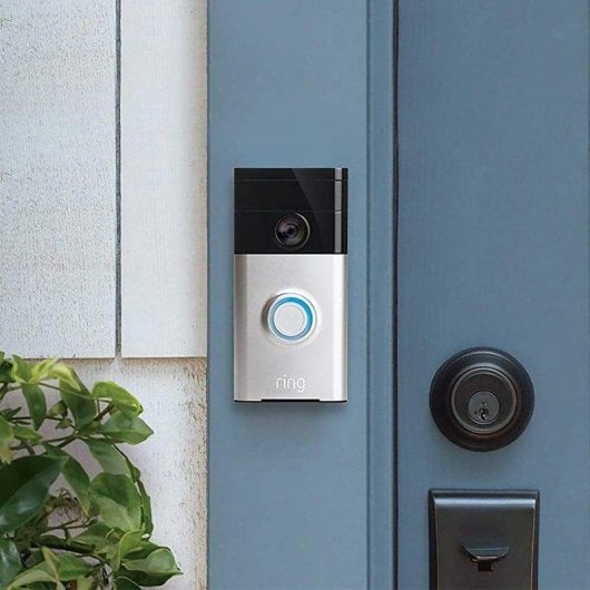 Kit de sonnette Ring Video Doorbell Nickel Vue HD Vision nocturne Wi-Fi 2.4 GHz