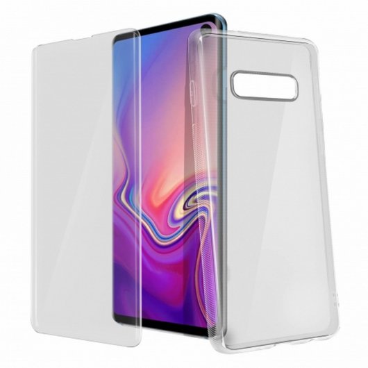 Custodia in Silicone Trasparente + Vetro Temperato Avizar per Samsung Galaxy S10e