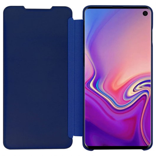 Avizar Funda Tapa Translúcida Efecto Espejo Azul Oscuro para Samsung Galaxy S10