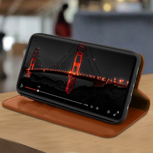 Custodia in pelle marrone Avizar per Samsung Galaxy S10e