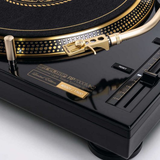 Reloop RP-7000 MK2 GOLD Prato DJ Tração Direta Edição Limitada