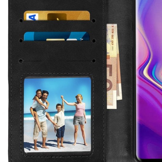 Avizar Funda Tipo Libro Billetera Vintage Negra para Samsung Galaxy S10
