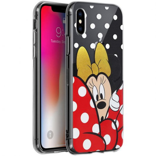 Disney Funda Minnie Mouse Transparente para iPhone X/XS