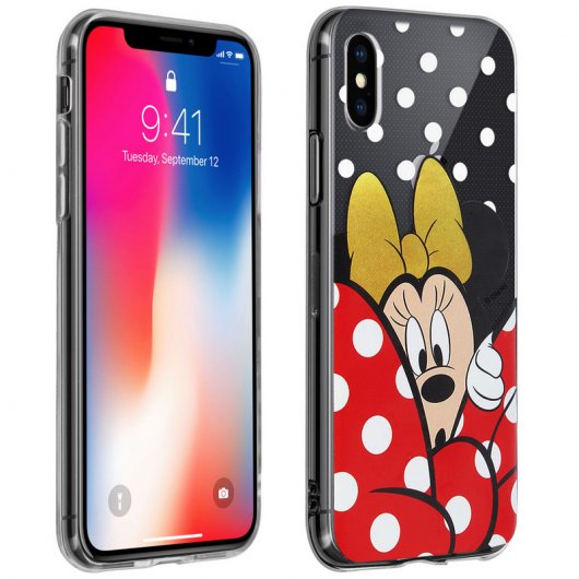 Disney Funda Minnie Mouse Transparente para iPhone X/XS