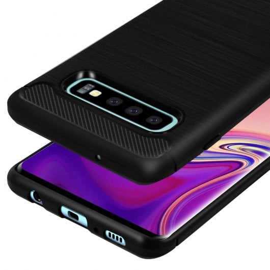 Avizar Aluminium/Schwarze Silikonhülle für Samsung Galaxy S10