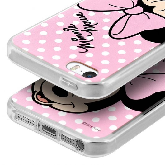 Disney Funda Minnie Mouse Rosa de Lunares para iPhone 5/5S/SE