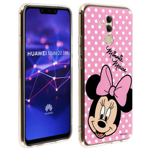 Capa Disney Minnie Mouse Rosa Lua para Huawei Mate 20 Lite