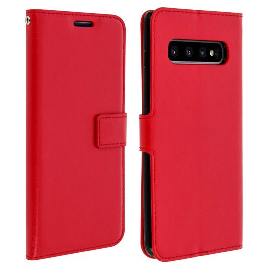Avizar Funda Tipo Libro Cartera Roja para Samsung Galaxy S10 Plus