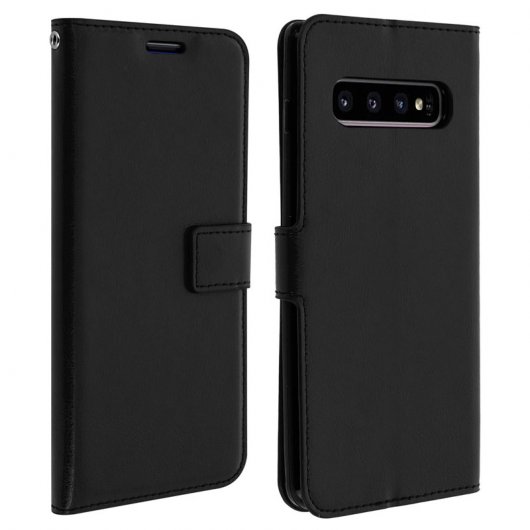 Avizar Funda Tipo Libro Cartera Negra para Samsung Galaxy S10 Plus