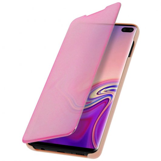 Avizar Funda Tapa Translúcida Efecto Espejo Rosa para Samsung Galaxy S10 Plus