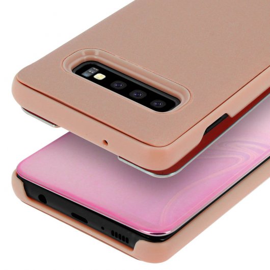 Avizar Funda Tapa Translúcida Efecto Espejo Rosa para Samsung Galaxy S10 Plus