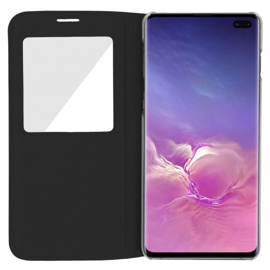 Avizar Funda Libro con Ventana Negra para Samsung Galaxy S10 Plus