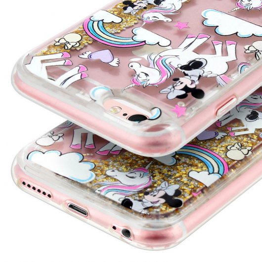 Disney Funda Minnie Mouse y Unicornios con Purpurina para iPhone 6/6S