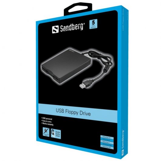 Sandberg USB Floppy Drive Lector de Disquetes Negra